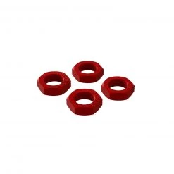 ARRMA Aluminum Wheel Nut, 17mm Red (4)