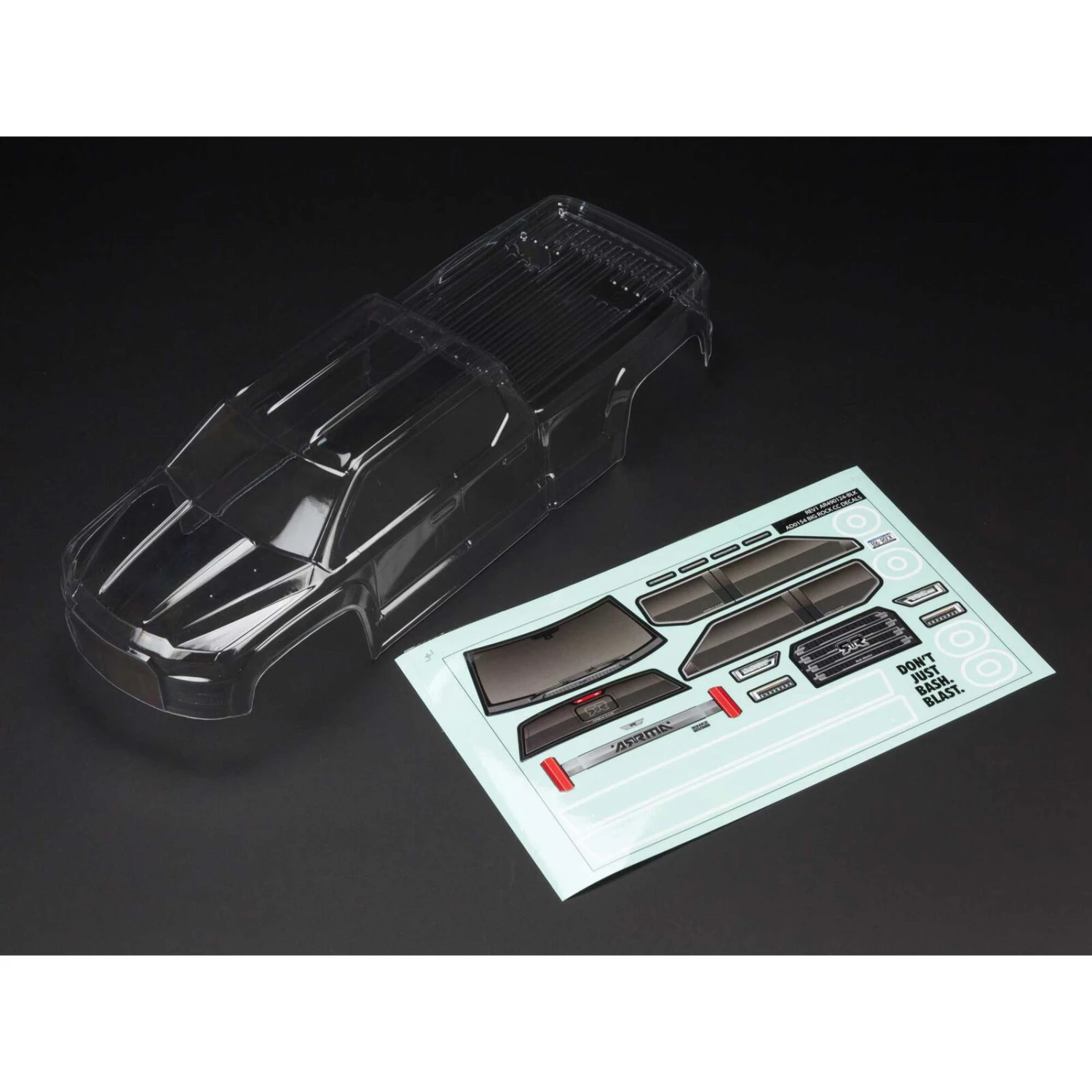 ARRMA 1/10 Clear Body with Decals: BIG ROCK CREW CAB 4X4 BLX 4 ARRMA 1/10 Clear Body with Decals: BIG ROCK CREW CAB 4X4 BLX - Image 2