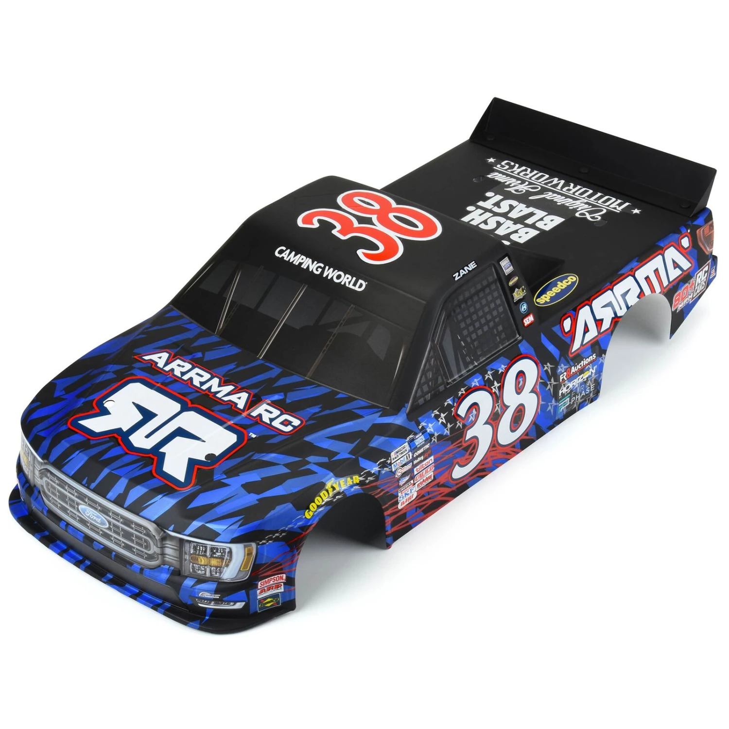 ARRMA No. 38 Ford NASCAR Truck Limited Edition Body: INFRACTION 6S BLX 3 ARRMA No. 38 Ford NASCAR Truck Limited Edition Body: INFRACTION 6S BLX