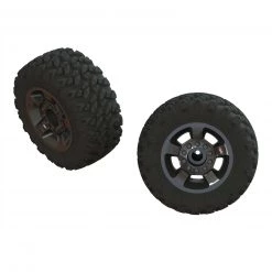 ARRMA 1/8 RAGNAROK MT Front/Rear 2.8 Pre-Mounted Tires, ST, 14mm Hex, Black Chrome (2)
