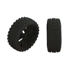 ARRMA 1/8 2HO Front/Rear 3.3 Pre-Mounted Tires, 17mm Hex, Black (2)