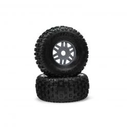 ARRMA 1/8 dBoots Fortress Front/Rear 2.4/3.3 Pre-Mounted Tires, 17mm Hex, Gunmetal (2)