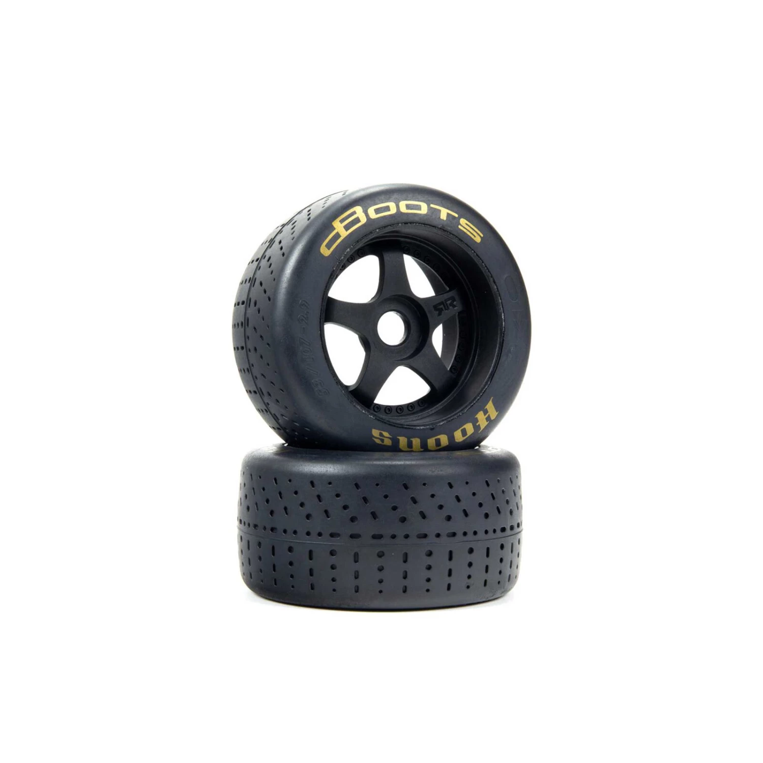 ARRMA dBoots Hoons 53/107 2.9 Pre-Mounted Belted Tires, Gold, 17mm Hex, 5-Spoke (2) 3 ARRMA dBoots Hoons 53/107 2.9 Pre-Mounted Belted Tires, Gold, 17mm Hex, 5-Spoke (2)