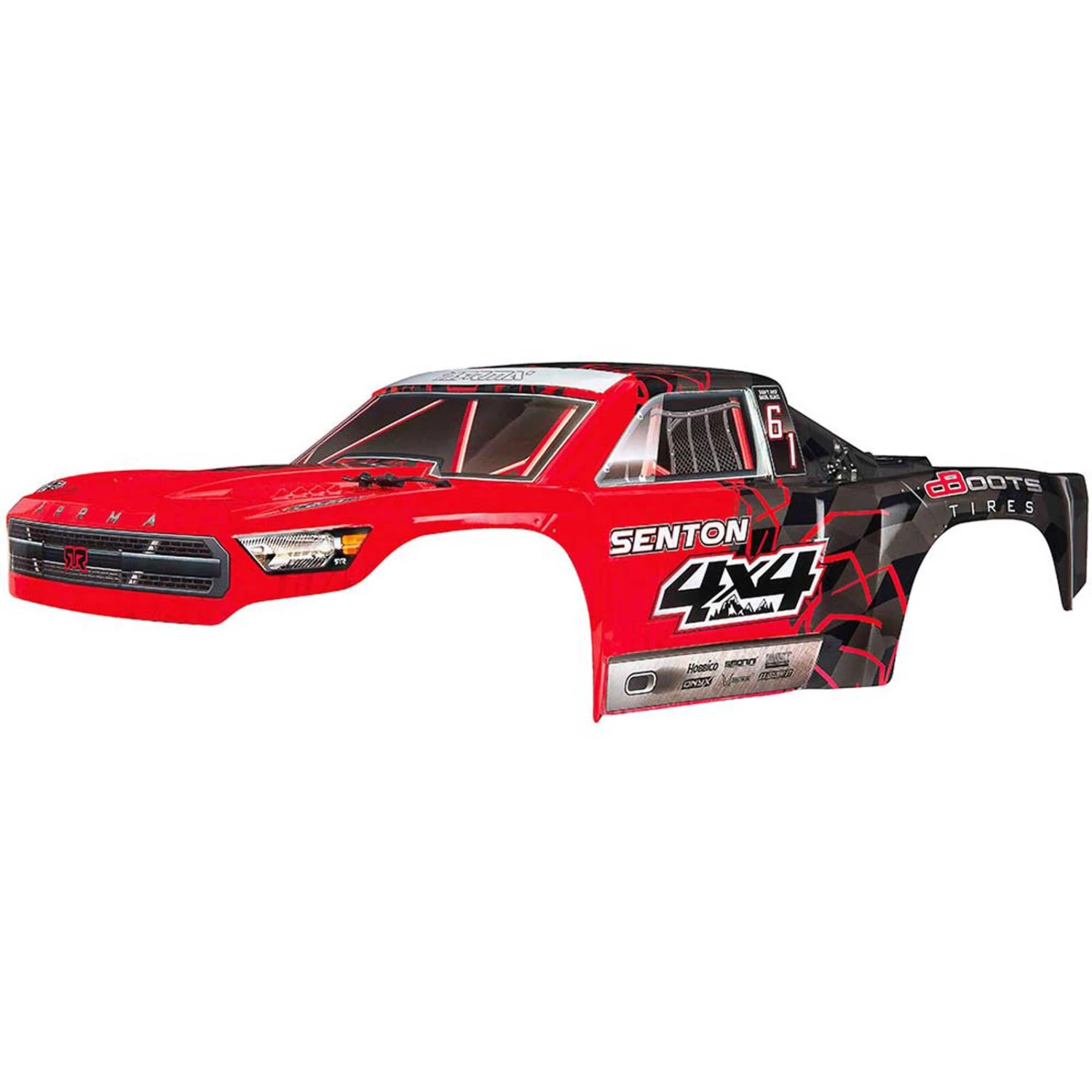 ARRMA 1/10 Painted Body with Decals, Red: SENTON 4x4 Mega 3 ARRMA 1/10 Painted Body with Decals, Red: SENTON 4x4 Mega