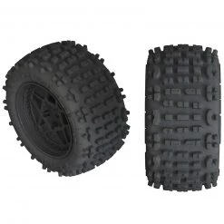 ARRMA 1/10 dBoots Backflip LP Front/Rear 3.8 Pre-Mounted Tires, 17mm Hex, Black (2): 4S