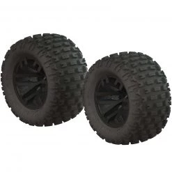 ARRMA 1/10 dBoots Fortress MT 2.2/3.0 Pre-Mounted Tires, 14mm Hex, Black (2)